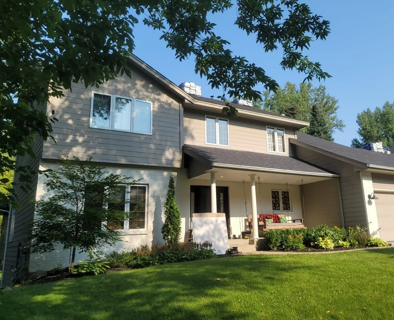 Before: beige siding